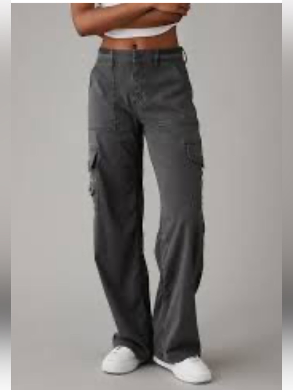 AE Dreamy Drape Stretch Cargo Super High-Waisted Baggy Wide-Leg Pant 2 NWT